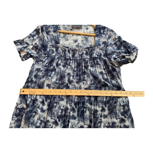 Hudson Gray Short Sleeve Drop Waist Tiered Dress Ruffle Hem Blue Tie Dye Small - Picture 15 of 16